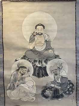 肉筆金粉　古仏画　絹本　仏画　掛け軸　仏壇　釈迦様　豪華仕上げ 肉筆金粉 古仏画 絹本 仏画 掛け軸 仏壇 釈迦様 豪華仕上げ 楽天